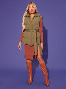 Alta calidad OEM personalizado de moda sin mangas Puffer Chaleco de invierno de las mujeres burbuja chaleco chaquetas de las mujeres - Product Image 3