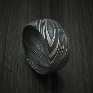 Custom Handmade Damascus Steel <b>Ring</b> Mens Wedding Band Unique <b>Wood</b> Grain Pattern Comfort Fit Jewelry Manufacturer Wholesale - Product Image 1