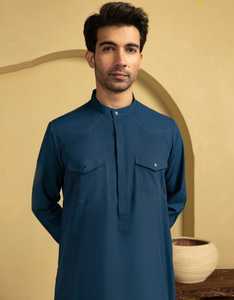 Thobe Musulmán para Hombre, Estilo Saudí, Manga Larga, Cuello Alto, Corte Moderno, para Oración Diaria, Varios Colores y Tallas, Superventas - Product Image 4