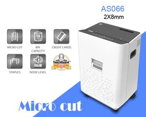 Aurora AS066 trituradora de papel de plástico, 6 hojas (A4) Micro corte 2x8mm, máquina trituradora de Servicio Ligero para el hogar y la Oficina