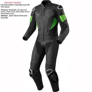 Traje de moto de cuero para mujer con diseño precurvado y protección CE - Product Image 5