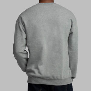 Sudadera de cuello redondo para hombre, manga larga, ajuste Regular, gris Heather, último algodón, cuello redondo térmico, estilo F260 - Product Image 3