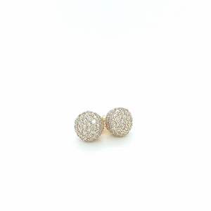 Pendientes Redondos de Diamantes Naturales con Certificado IGI, Oro de 14K para Mujer, Ideales para Fiestas - Product Image 1