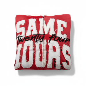 Sudaderas con capucha de algodón pesado personalizadas con logo bordado y cremallera completa para hombre, estilo urbano, con estampado de veinticuatro horas, al por mayor - Product Image 3