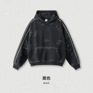 Haute Qualité 370g Stone Wash Sweat À Capuche Surdimensionné Personnalisé Éponge Française avec Col À Capuche Poids Lourd Vintage Imprimer Conception Hoodies - Product Image 3