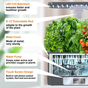 Système de jardin hydroponique intérieur intelligent avec lumière de croissance LED, contrôle par application <span class=keywords><strong>WiFi</strong></span>, pompe à eau et écran tactile pour herbes et légumes - Product Image 2