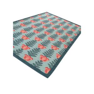 พรมขนสัตว์ทอลายดอกไม้สีน้ำเงิน Orenda แบบแบน สำหรับตกแต่งห้องนั่งเล่นในบ้าน ขนาด 9x12 ฟุต เหมาะสำหรับห้องโถง สำหรับวัยรุ่น - Product Image 2