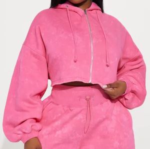 À la mode Femmes Crop Hoodie Coton Casual Wear Manches Longues Streetwear OEM Logo Personnalisé - Product Image 5