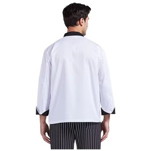 Uniforme de Chef de manga larga de alta calidad, chaquetas de Chef ejecutivo, uniforme de cocina de Chef corto, uniforme de restaurante, camisa con logotipo - Product Image 3