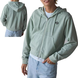 Sudadera con capucha oversize de moda con cremallera, 500 g/m², personalizable con logo, estilo urbano, para hombre, corte cropped, holgada, ropa exterior, fabricante OEM de moda. - Product Image 1