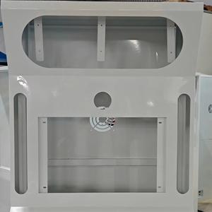 Carcasa de terminal de autoservicio seguro con ranura para dispensador de tarjetas con ventana de exhibición y puerta de almacenamiento inferior bloqueable - Product Image 1