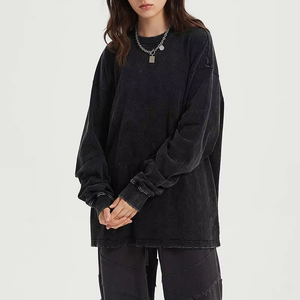 Camiseta Urbana Personalizada de 250 g/m², Estilo Vintage, Lavado Ácido, Algodón Grueso Desgastado, Transpirable, Cuello Redondo, Corte Regular para Hombre - Product Image 4