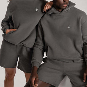 =Street Wear Blank Heavy Pullover <b>Hoodies</b> Side Pockets 100% Cotton Heavyweight Fleece Oversized Men Hoodie No <b>Strings</b> - Product Image 4