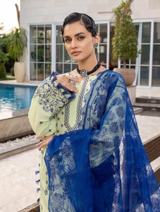 Robe de soirée 3 pièces pour femmes musulmanes et indiennes, vêtements de fête, salwar kameez avec col brodé - Product Image 5