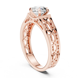 Rare Diamond Vintage Inspired 14K Solid Gold Lab Grown Diamond Engagement Ring with Brilliant Cut <b>Cluster</b> for Wedding Occasions - Product Image 6