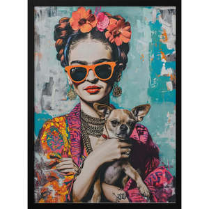 Frida Chihuahua Portrait Stylish Canvas Support Base - Product Image 2