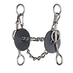 บิตม้าแบบ Dogbone Gag Hackamore ทำจากสแตนเลส พร้อมปากม้าแบบเรียบ สำหรับขี่ม้าแบบตะวันตก อุปกรณ์ขี่ม้า - Product Image 3