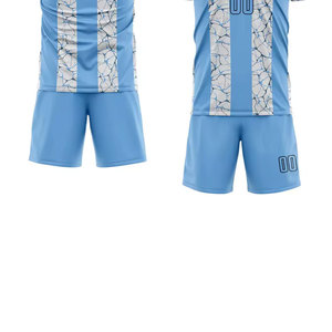 Camiseta de Fútbol Personalizada para Hombre, Azul y Blanca a Rayas, Sublimada, Absorbente de Humedad, Manga Corta, Uniforme para Adultos, Ropa Deportiva para Todas las Temporadas - Product Image 4