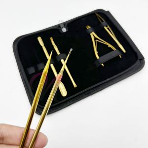 อุปกรณ์ตกแต่งเล็บสแตนเลสสตีลแข็งชุบทองอุปกรณ์ทำเล็บโลโก้ออกแบบได้ตามต้องการ - Product Image 1