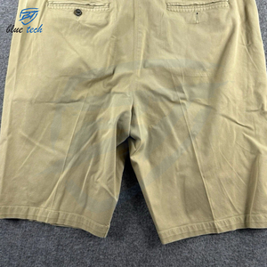 Breathable Elastic Light Weight Drawstring High Waist Quick Dry Solid Canvas Knitted Men's Vintage Style Sport Training Shorts - Product Image 6
