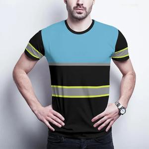 Camiseta de Trabajo de Manga Corta de Alta Visibilidad, Personalizable al por Mayor, de Poliéster Térmico, Unisex, Transpirable, de Seguridad - Product Image 3