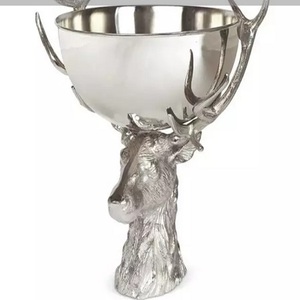 Tazón de servicio con soporte de ciervo para el hogar, cuenco de frutas y nueces para fiesta de boda, Color plateado, plato de Metal moderno, cuencos de mesa - Product Image 2