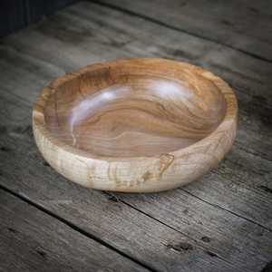 Bol rond en bois fait à la main fabriqué à partir de bois naturel, parfait pour servir des collations à salade ou un décor rustique écologique. - Product Image 5