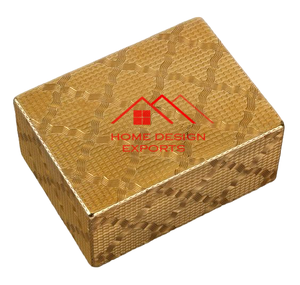 Boîte à bijoux en laiton moulé avec couvercle, design sculpté à la main, finition argentée - Product Image 6