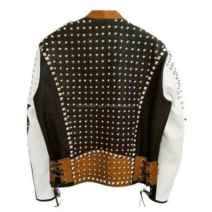 Vestes en cuir Rock Punk, cuir véritable de haute qualité, veste moto cool, design classique slim fit, tendance, vêtements décontractés - Product Image 6