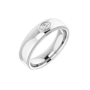 Unisex 1 Carat Oval Cut <b>Solitaire</b> Moissanite Wedding Band Stylish 1ct Moissanite <b>Ring</b> for Men and Women - Product Image 1