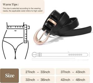 Cinturón de cuero de vaca para mujer, pantalones vaqueros, vestido ajustado a la moda para mujer, cinturón con hebilla dorada - Product Image 5