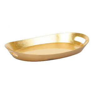 Ensemble de 2 plateaux de service en laiton finition or, forme ovale, pour la maison, les hôtels, les restaurants, plateaux de service pour aliments sur table - Product Image 3