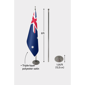 Drapeau officiel d'Australie pour intérieur, 3x5 pieds, imprimé numériquement, en nylon, soie, vinyle, polyester, avec mât en aluminium, pour affichage multiple - Product Image 6