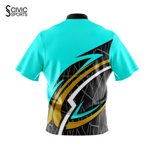 Personalizable rojo blanco rayas camisa de bolos cuello cubano popelina 100% algodón otoño botón diseño versión de verano - Product Image 2