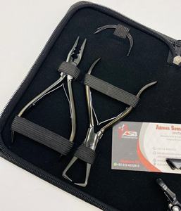 Kit de pinces à cheveux en acier inoxydable de qualité chirurgicale noir professionnel de haute qualité Logo personnalisé Vente chaude Utilisation commerciale - Product Image 2