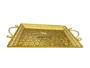 Plateau en aluminium fabriqué à la main avec technique d'émail de couleur Plateau de service polyvalent pour les mariages ou la décoration intérieure Accent de table élégant - Product Image 5