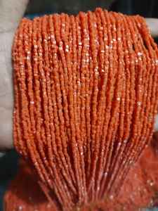 Hebras de cubo de tubo cuadrado de Coral naranja, cuentas sueltas de 2mm, 3mm, 4mm para fabricación de joyas, cuentas de cristal de Murano - Product Image 4