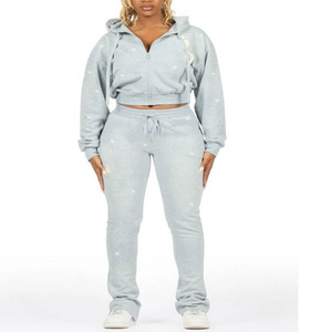 Ensemble de survêtement de sport pour femmes, ensemble de survêtement à capuche confortable et respirant, tenue de sport pour la remise en forme, la course à pied - Product Image 3