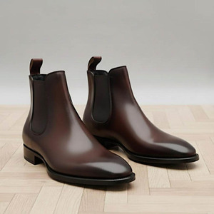 Chaussures en cuir de bureau pour hommes, taille 48, décontractées, tendance, respirantes, faites à la main, de haute qualité, semelle cousue, style de marche tendance - Product Image 3