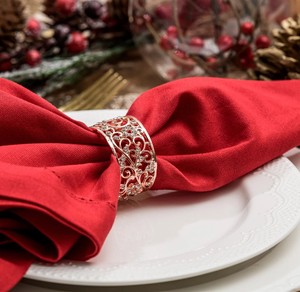 Anneaux de serviette en or rose | Porte-serviettes, lot de 6, rond élégant en métal, célébrations de mariage, dîner, décoration de table - Product Image 3