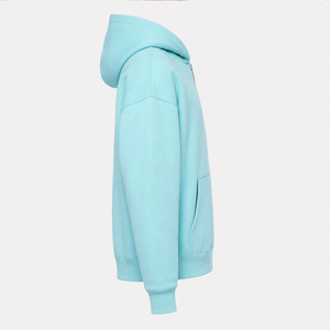 Men's Light Blue Hooded Stand Collar Tracksuit Full <b>Zip</b> Sweatshirt Pants Set Casual Solid Color Cotton Jogging Wear Winter - Product Image 4