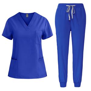 Uniformes de Enfermería de manga corta con cuello en V Unisex, uniformes de moda de Hospital de secado rápido con bata de laboratorio, uniformes para enfermeras - Product Image 2
