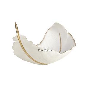 Cuenco decorativo de aluminio de diseño clásico Cuenco decorativo de fechas de color blanco y dorado con la mejor calidad - Product Image 6