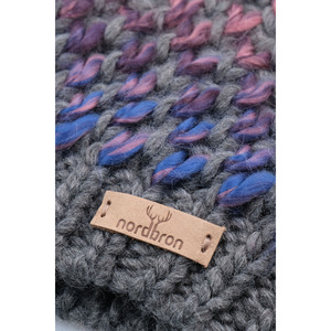 หมวกบีนนี่ถักสีเทาเข้มสำหรับผู้หญิงลวดลายบล็อก carin สีพื้นนุ่ม - Product Image 1