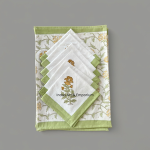 Manteles individuales y servilletas de mesa de algodón estampados a mano al por mayor - Product Image 3