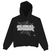Sweat-shirt d'hiver de haute qualité, tendance, brodé motif araignée, en molleton 100% coton, coupe-vent, teint uni, personnalisé, à ourlet brut, sans capuche