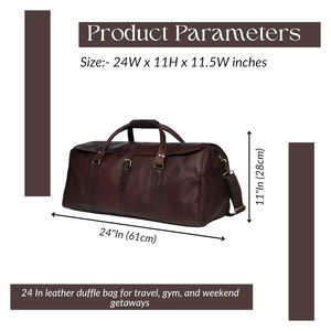 Sac de voyage unisexe de grande capacité avec logo personnalisé de qualité supérieure Bagages de voyage en cuir véritable de luxe pour hommes légers - Product Image 5