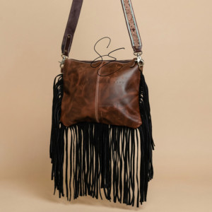 Handcrafted Cowhide Fringe Sling <b>Bag</b> Western Tooled Leather Crossbody <b>Boho</b> Tassel <b>Bag</b> for Women Turquoise <b>Bag</b> Cowgirl Purses - Product Image 5