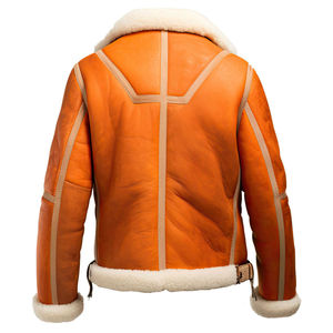 Veste en cuir fourrée chaude et épaisse pour homme, coupe moderne, vêtement d'extérieur élégant, couture durable, confortable, coupe tendance, hiver, col montant - Product Image 4