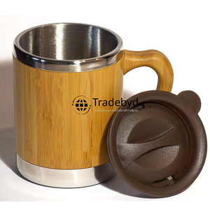 Taza de madera para escritorio de dormitorio de estudiantes Uso diario Bebida Esencial Estilo hecho a mano Tradebyd Ecológico Reutilizable Anticorrosión - Product Image 4